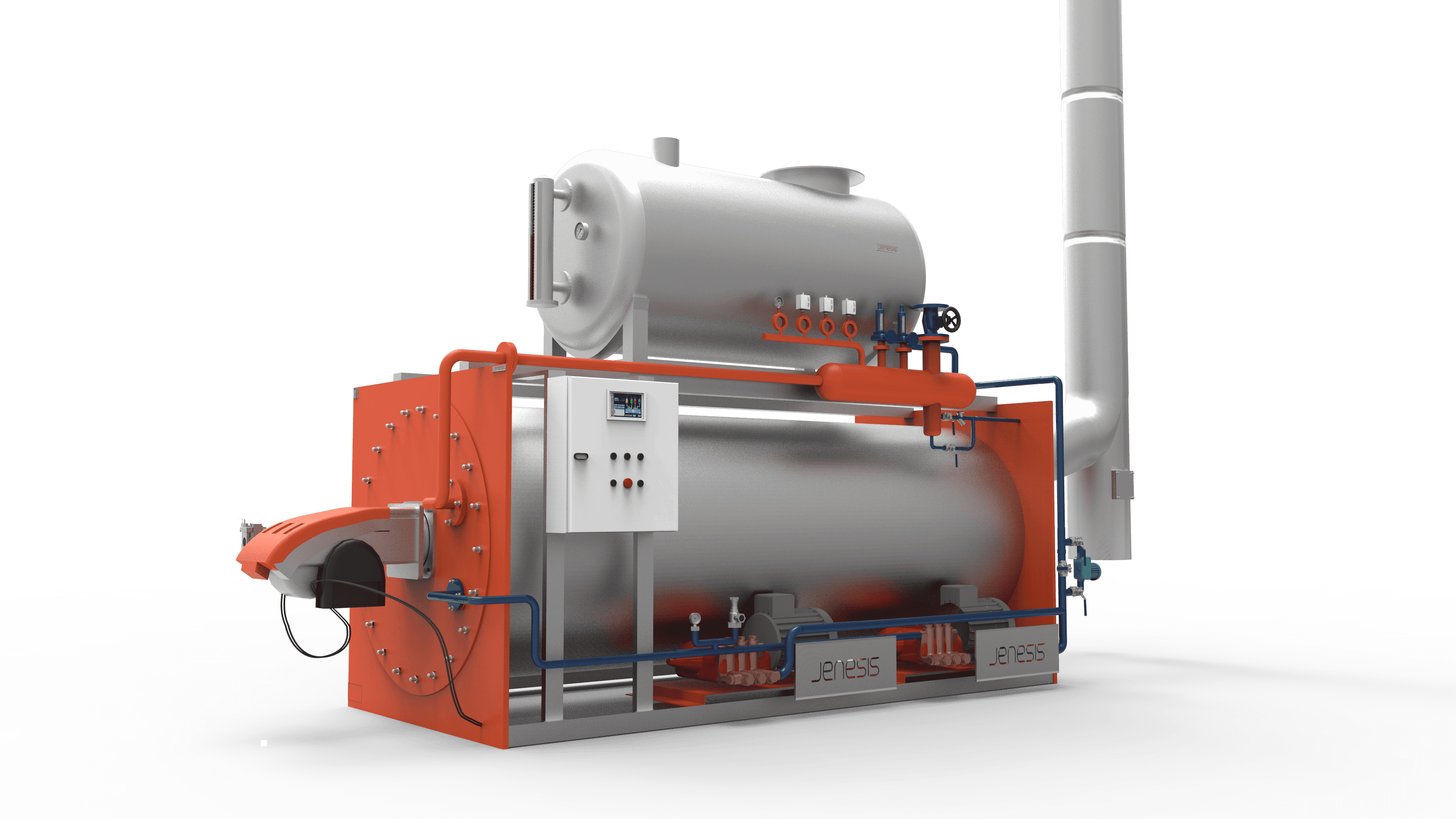 Jenesis Yatık Tip Buhar Jeneratörü - Sistem Şeması