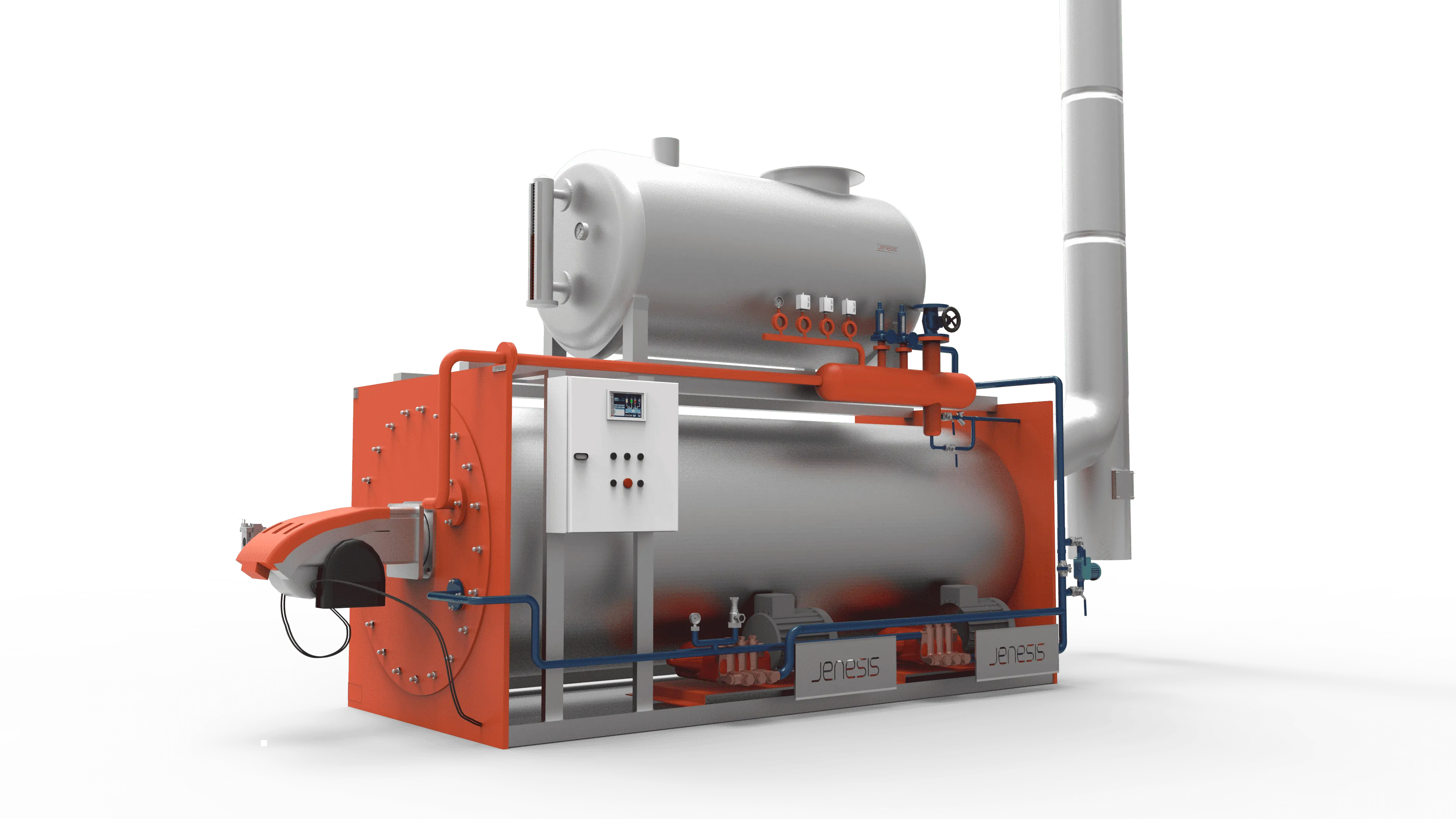 Jenesis Yatık Tip Buhar Jeneratörü - Sistem Şeması